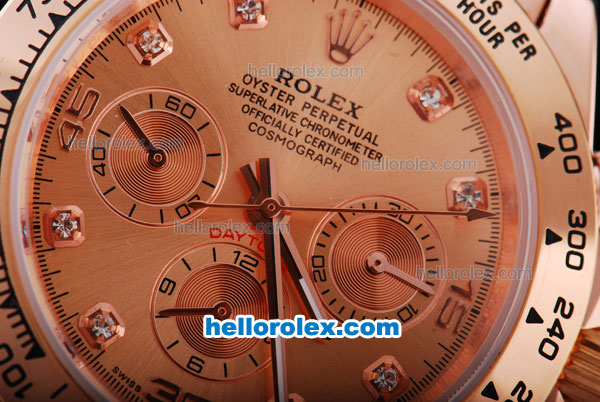 Rolex Daytona Chronograph Automatic Movement Rose Gold Case with Rose Gold Dial - Click Image to Close